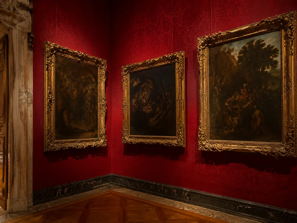 The Caravaggio Penitent Magdalene hanging in the sequence